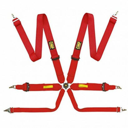 Harness with 6 fastening points OMP DA0203L061 Red