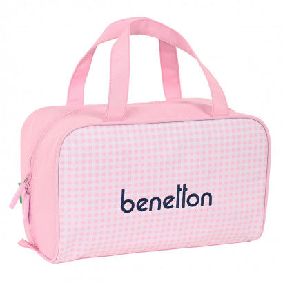 School Toilet Bag Benetton Vichy Pink (31 x 14 x 19 cm)