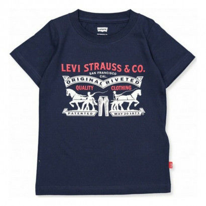Child's Short Sleeve T-Shirt Levi's 9EA074-U09 Navy Blue