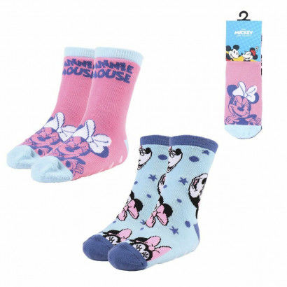 Non-slip Socks Minnie Mouse 2 Units Multicolour