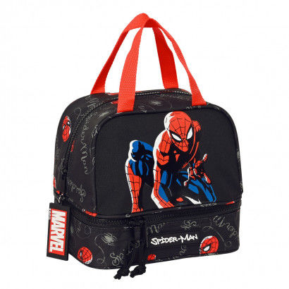 Portamerenda Spiderman Hero Nero 20 x 20 x 15 cm