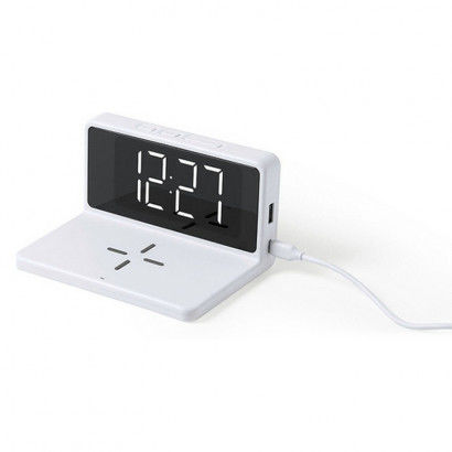 Alarm Clock with Wireless Charger 146512 White