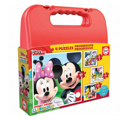 Set di 4 Puzzle Disney Mickey Mouse Progressive Educa (12-16-20-25 pcs)