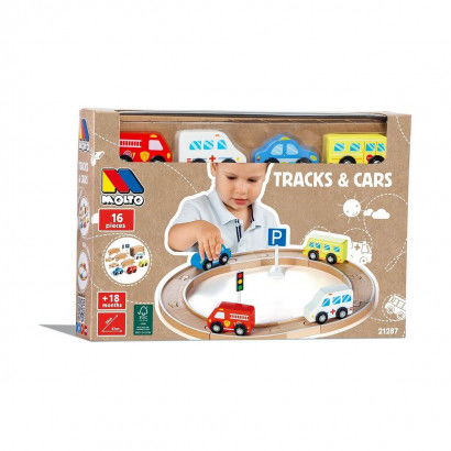 Vehicle Playset Moltó Tracks and Cars 16 Pieces