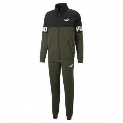 Tracksuit for Adults Puma Power Colorblock Dark green