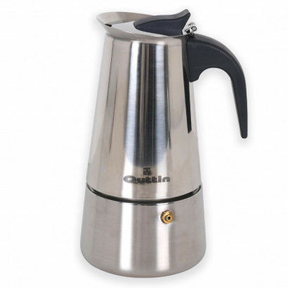 Italian Coffee Pot Quttin Silver Stainless steel (4 Cups)