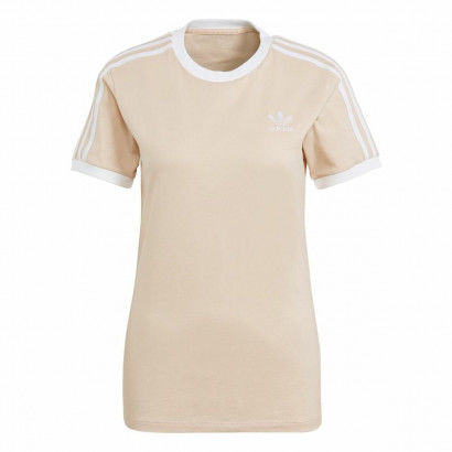 Women’s Short Sleeve T-Shirt Adidas Classics 3 Stripes Beige