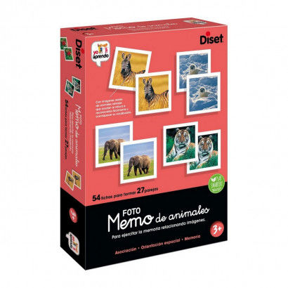 Educational Game Diset Memo Photo Animales 54 Pieces
