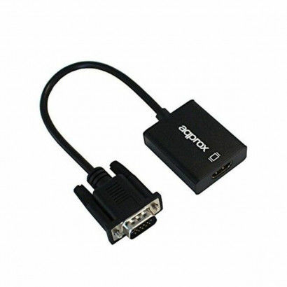 Adaptador VGA para HDMI com Áudio approx! APPC25 3,5 mm Micro USB 20 cm 720p/1080i/1080p Preto