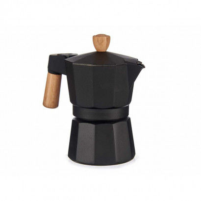Italian Coffee Pot Wood Aluminium 3 Cups
